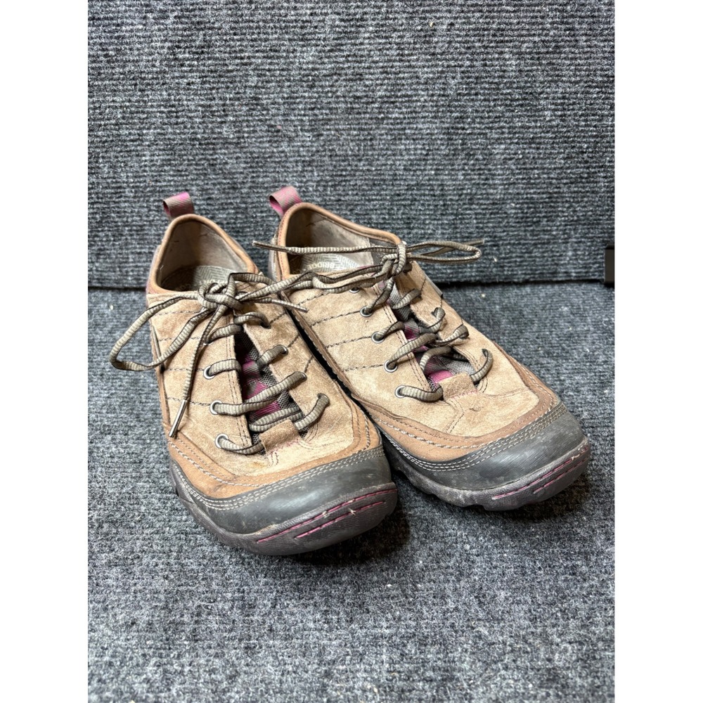Merrell Stone Performance Brown Pink Suede Hiking Shoes Womens 9 J55848